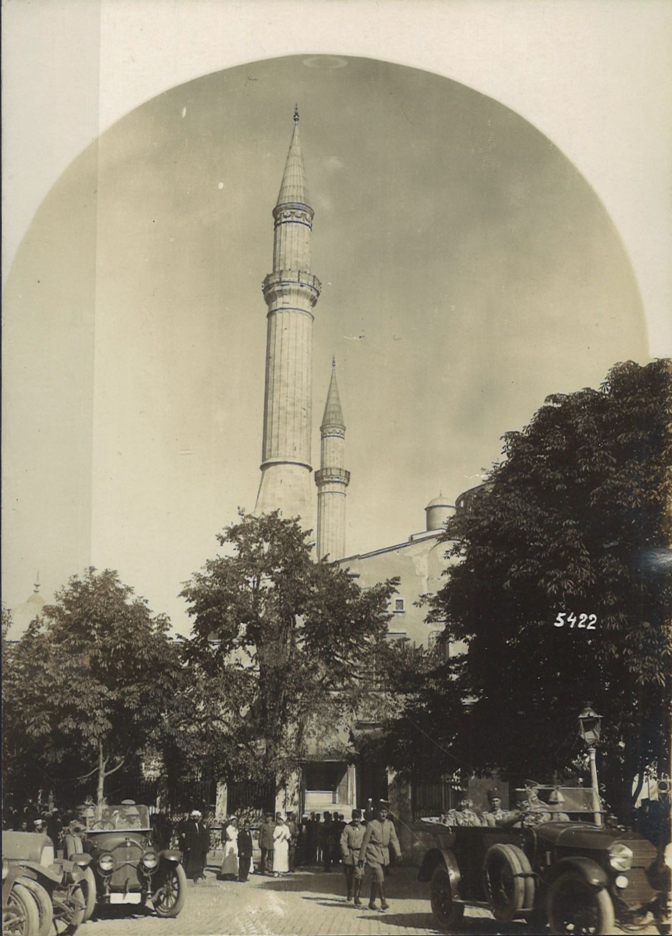 Fotografie, handgeschnitten "Besuch Kaiser Wilhelm in Konstantinopel" Original aus der Zeit. Selten.