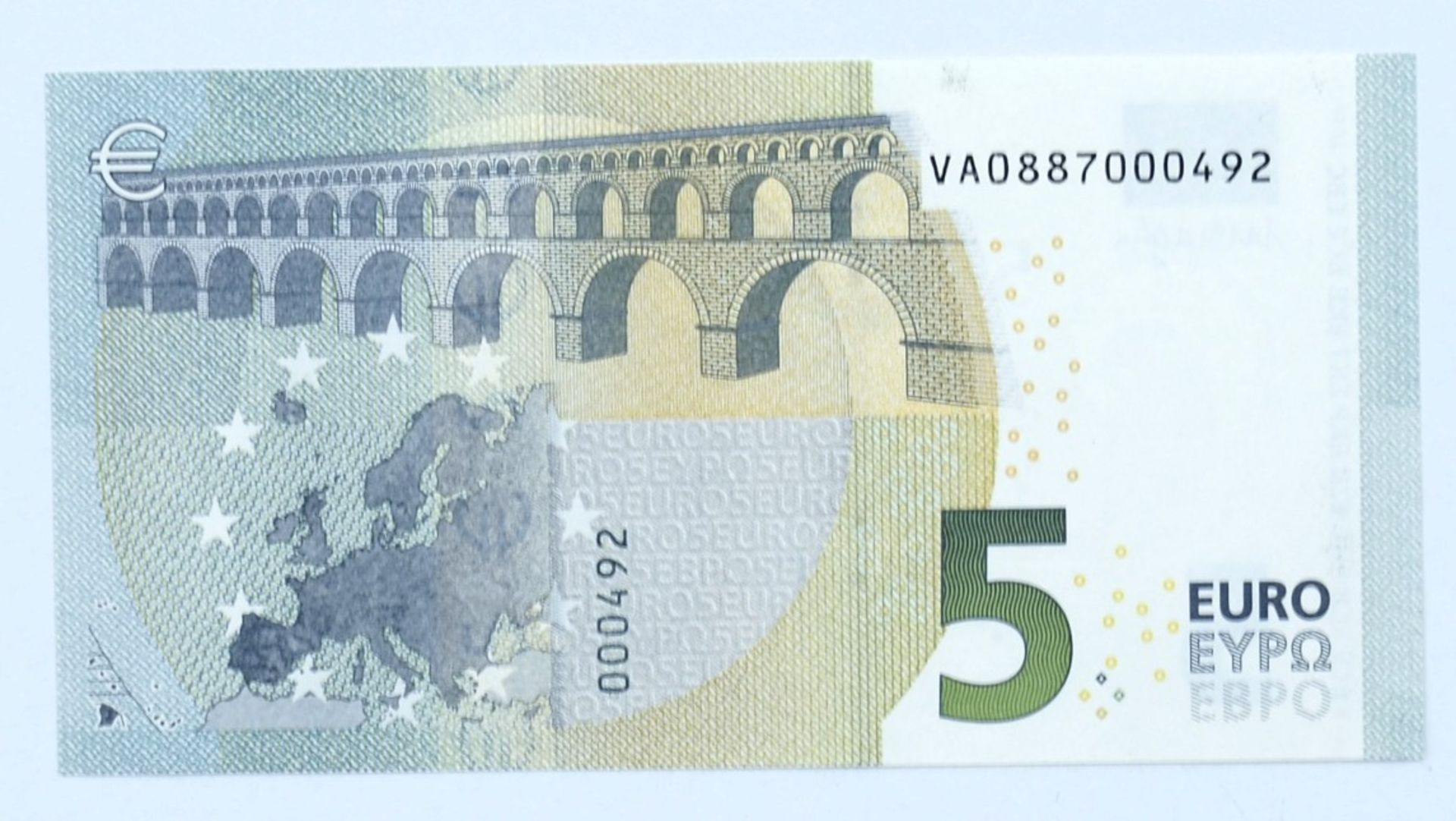 5 Euro - Banknote, Signatur: Draghi. Erhaltung: kassenfrisch. - Bild 2 aus 2