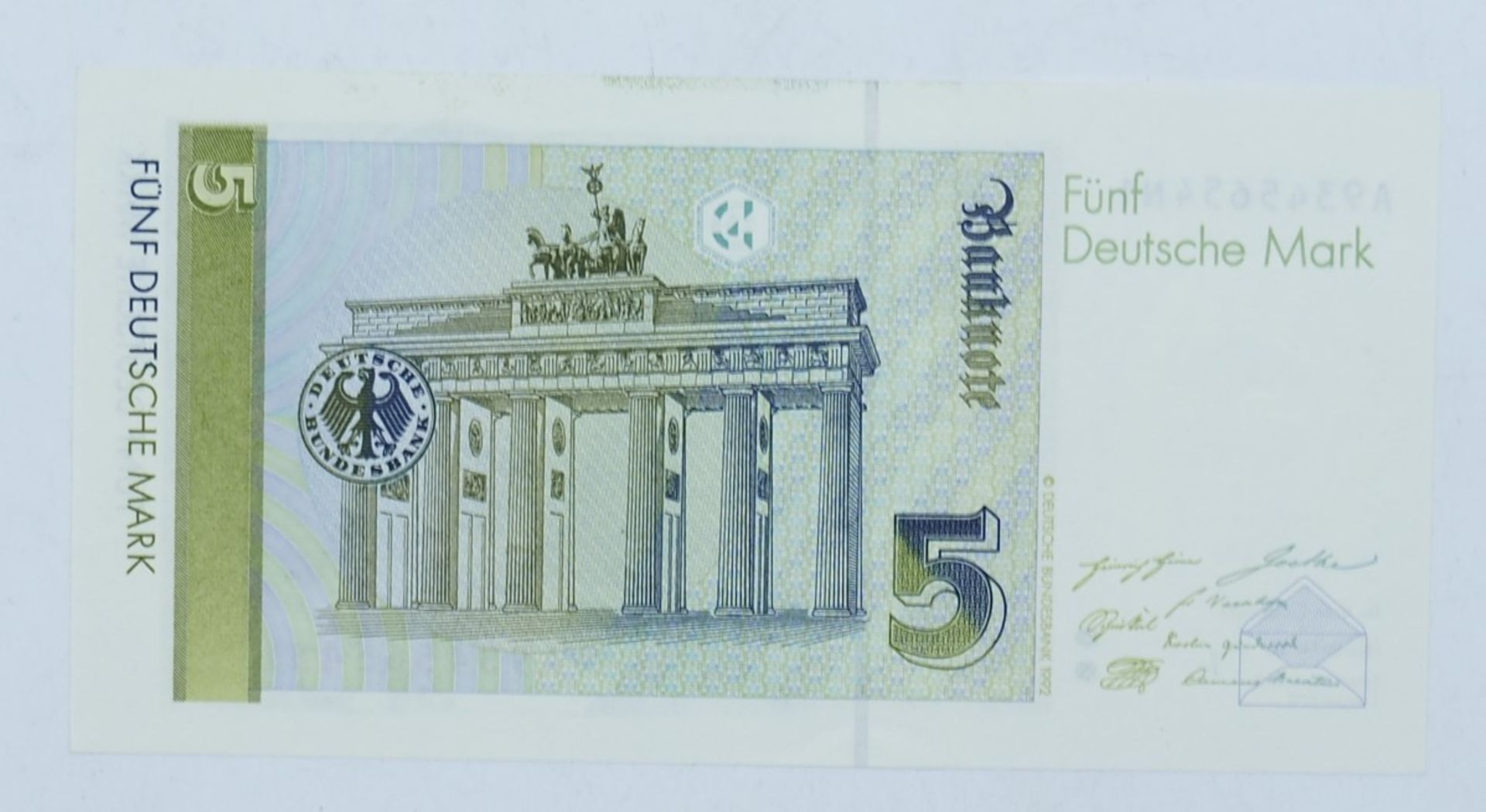 BRD 1991, 5.- DM - Banknote, A - Serie. Erhaltung: Kassenfrisch. - Bild 2 aus 2