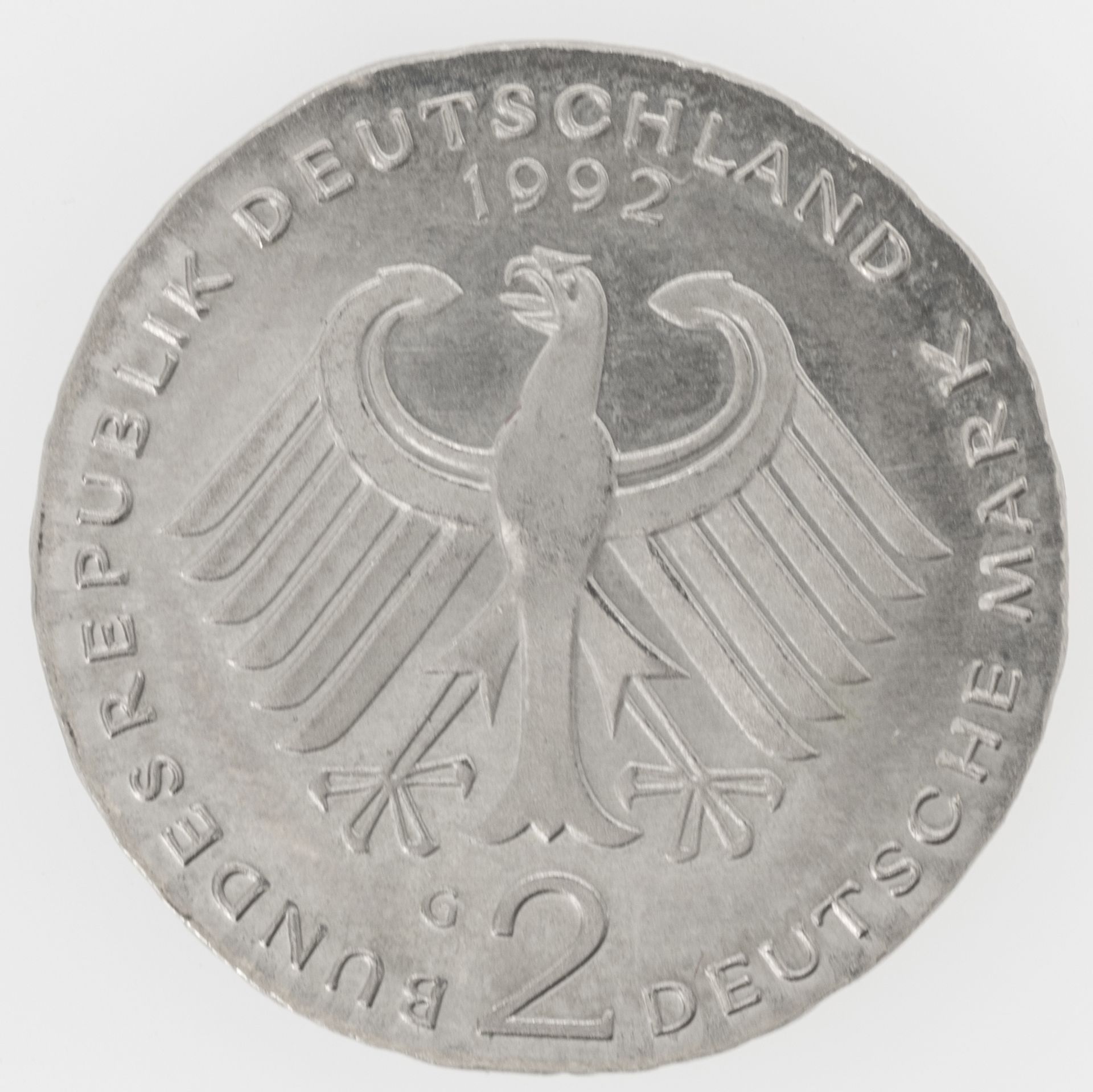 BRD 1988, 2.- DM - Münze, Fehlprägung: Schrötling zu dünn und zu klein (ohne Rand). - Bild 2 aus 2