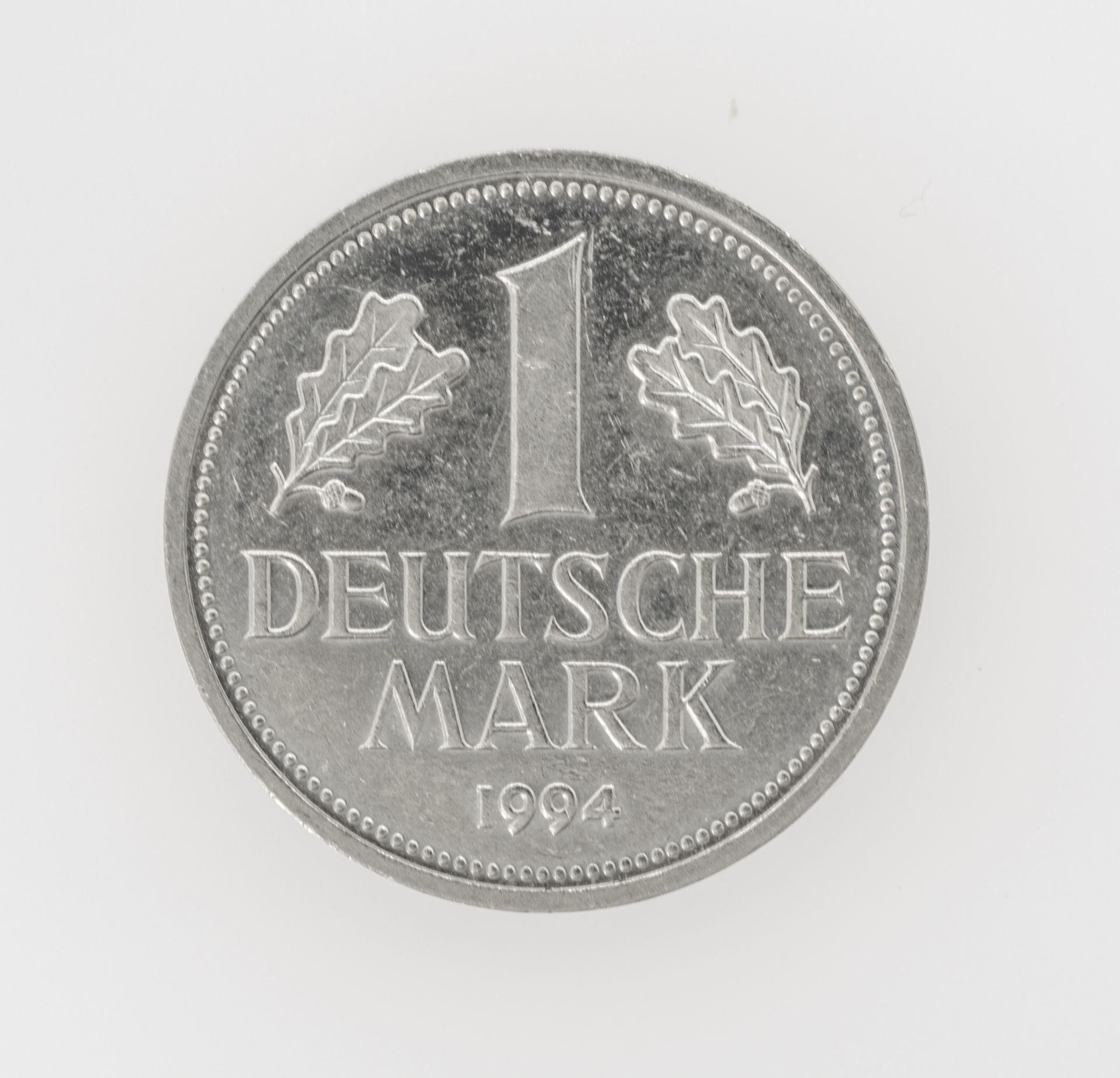 BRD 1994 D, 1 DM - Münze, Fehlprägung: Rand sehr schwach geprägt.