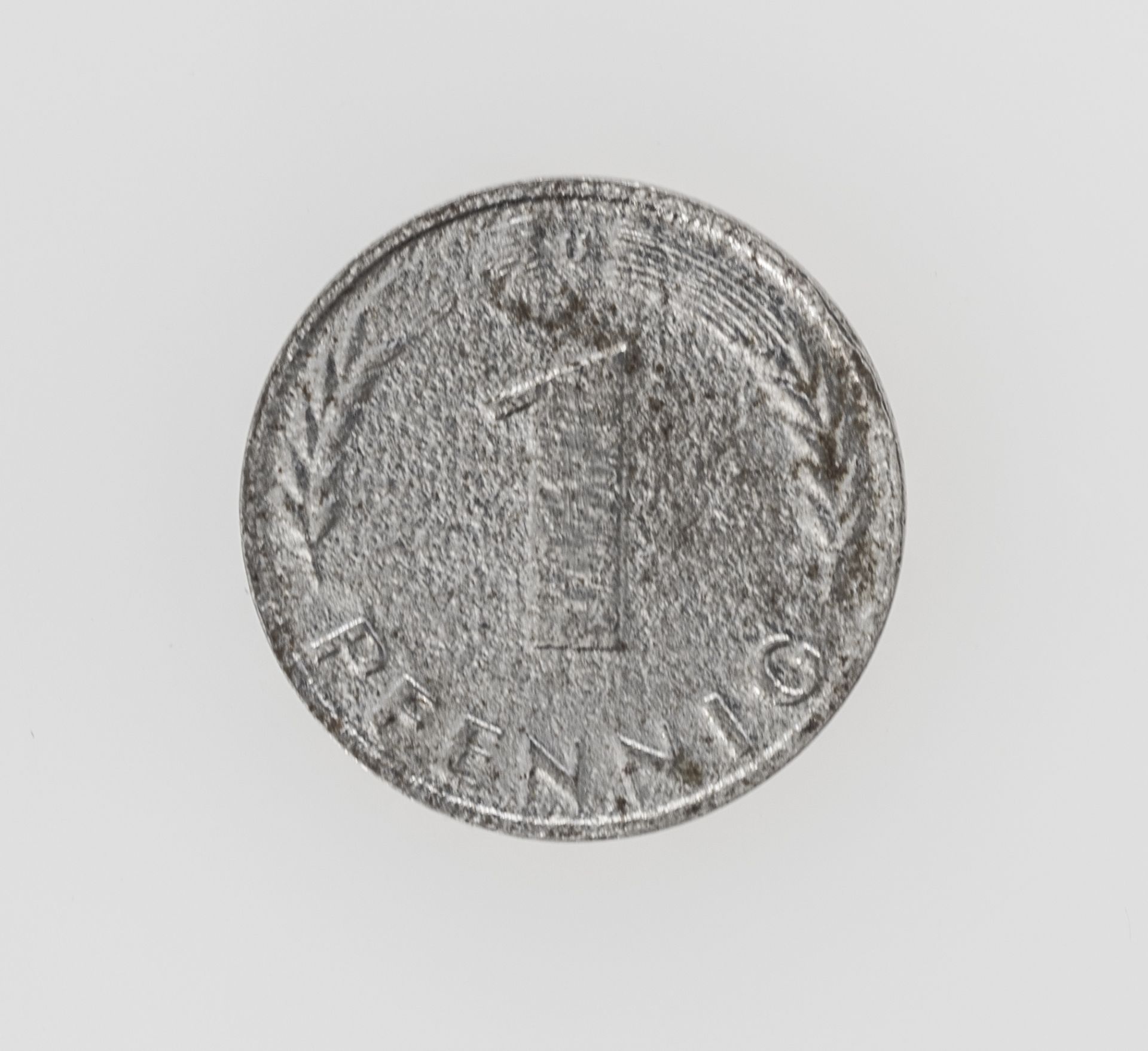 BRD 1950 D, 1 Pfennig - Münze, Fehlprägung: fehlende Plattierung.