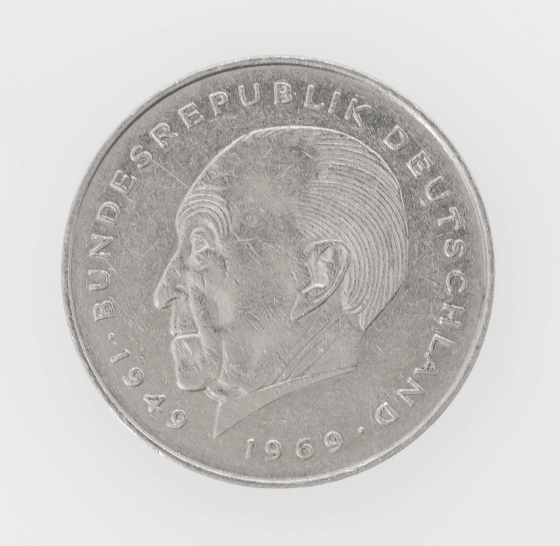 Deutschland 1984 F, 2.- DM - Münze "Konrad Adenauer". Magnetisch.