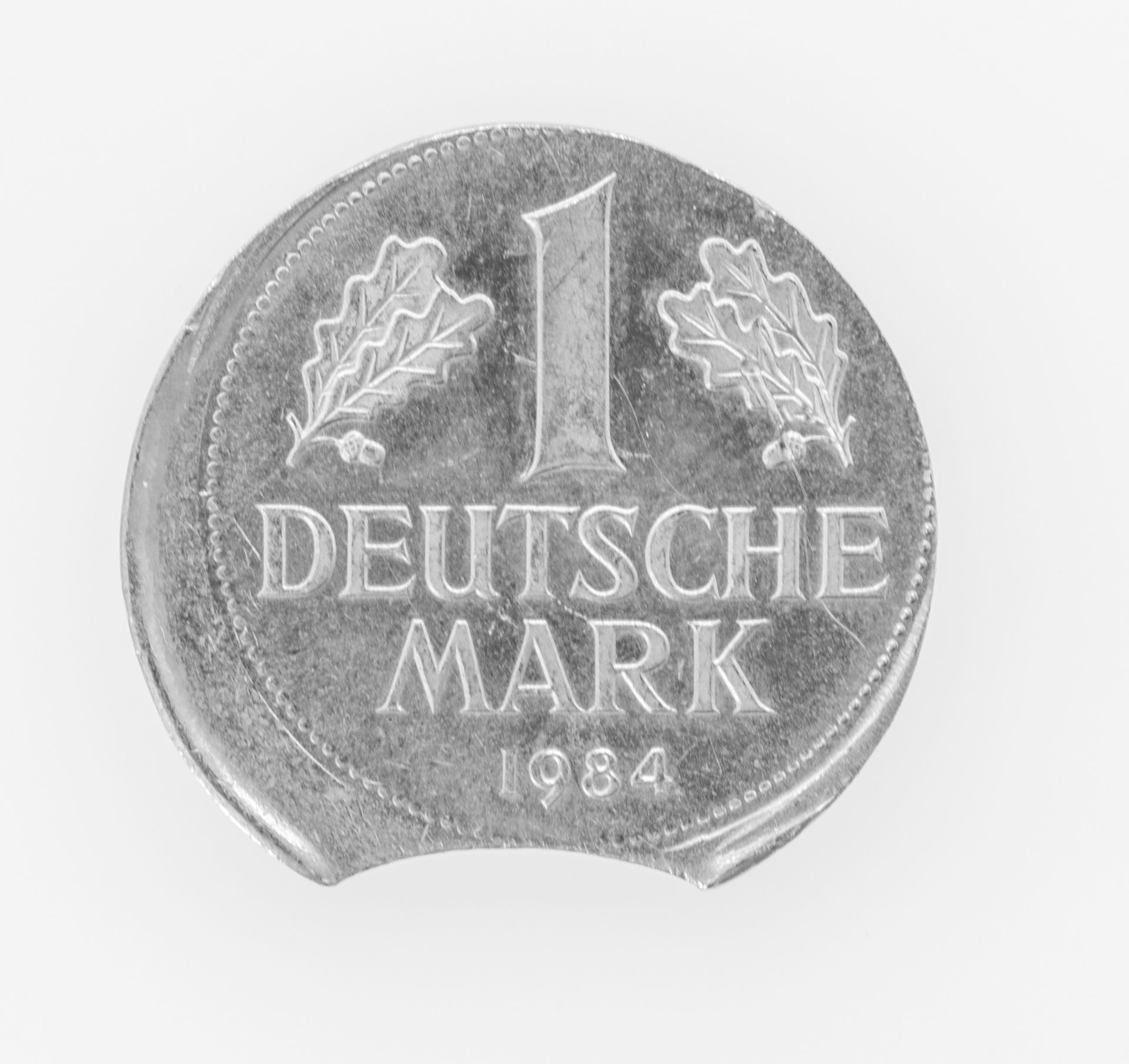Deutschland 1984, 1.- DM - Münze Fehlprägung: Zainende und dezentral geprägt.