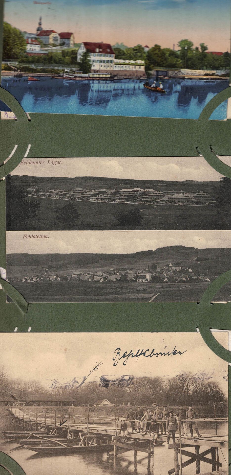 altes Postkartenalbum gefüllt mit über 100 Karten in Kleinformat, dabei Militär, Topographie, etc. - Bild 3 aus 5