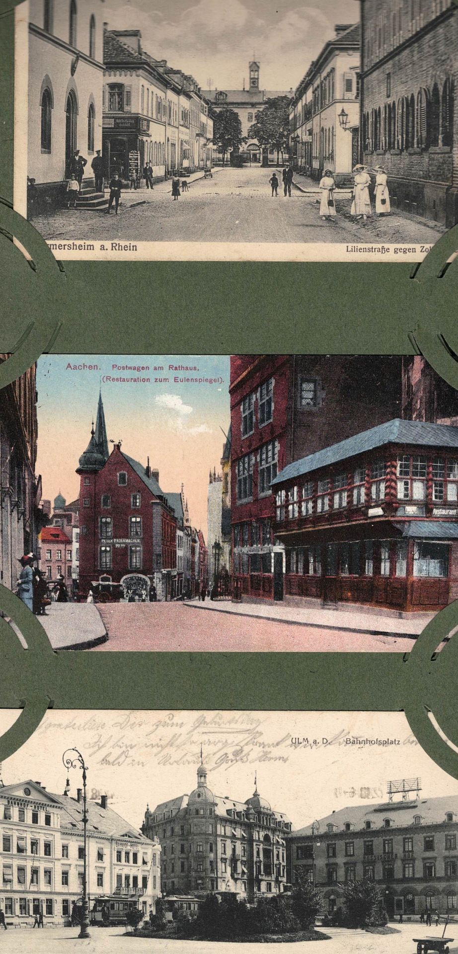 altes Postkartenalbum gefüllt mit über 100 Karten in Kleinformat, dabei Militär, Topographie, etc. - Bild 4 aus 5