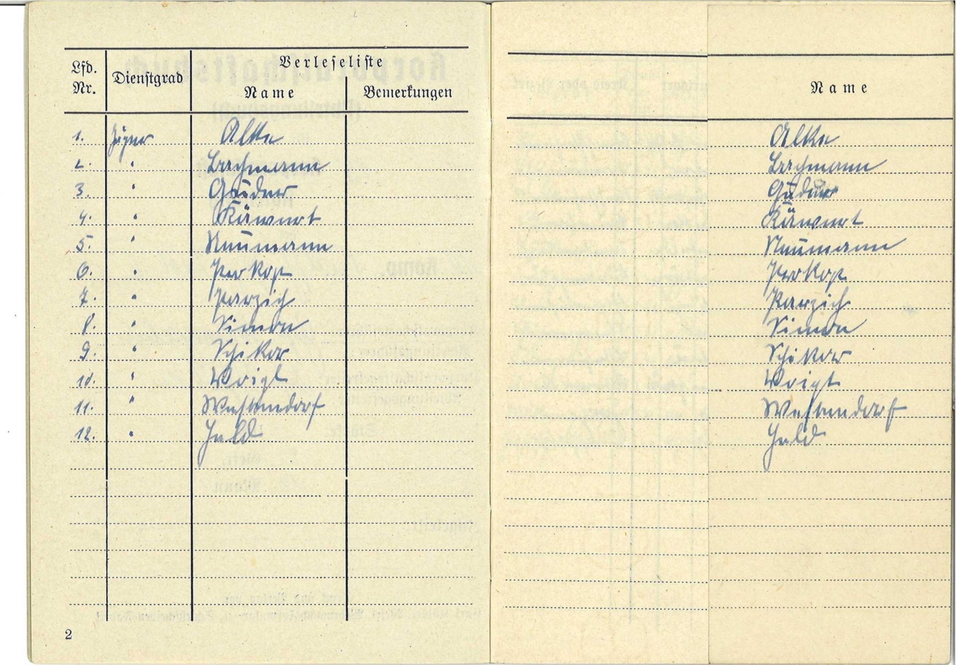 3. Reich , Korporalschaftsbuch für die 15. Korporalschaft Abteilung der 10. Kompanie - Image 3 of 7