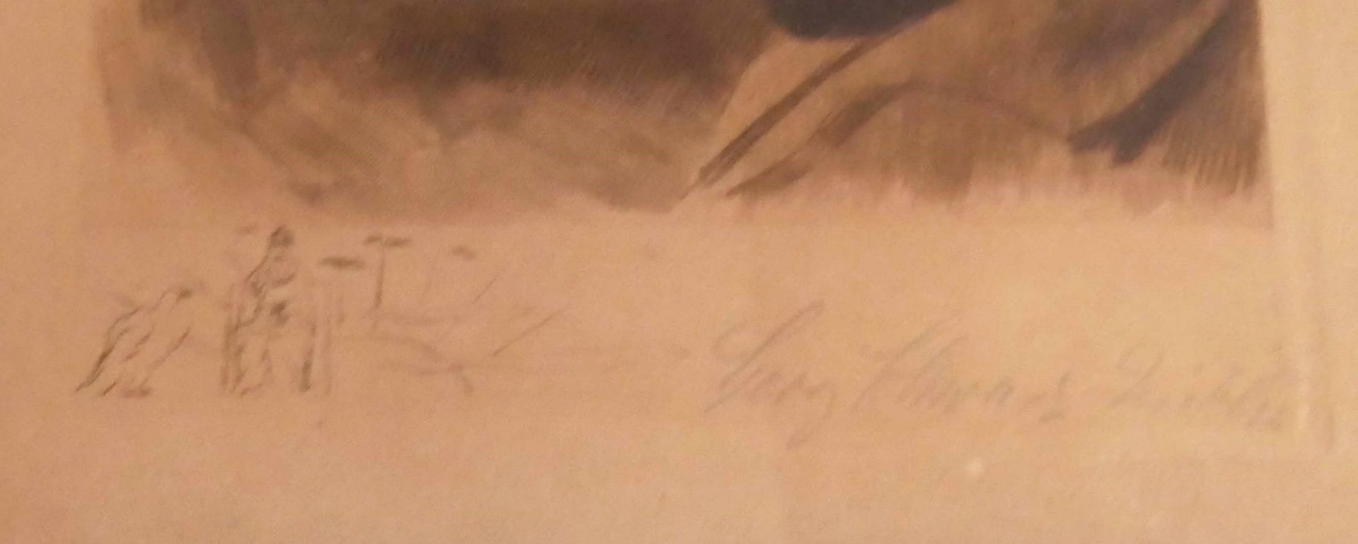 Radierung "Portrait Friedrich der Große" rechts unten unleserliche Signatur. Hinter Glas gerahmt. - Bild 2 aus 2