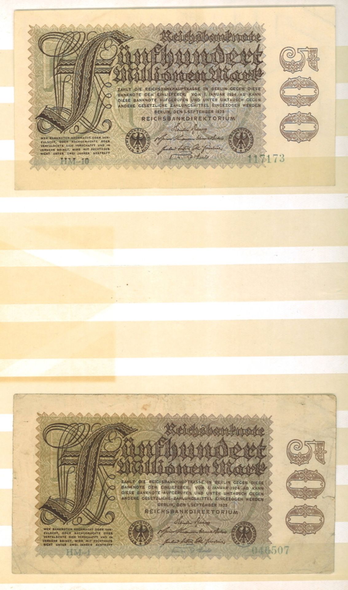 Einsteckbuch mit über 110 Banknoten und Notgeldscheinen Deutsches Reich - Bild 2 aus 3
