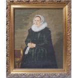 Gobelin im goldenen Rahmen "Portrait einer Frau". Gesamtmaße: Höhe ca. 56 cm, Breite ca. 47 cm
