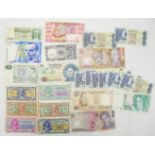Lot Banknoten aus Auflösung, dabei auch z.B. 25 Gulden 1989, 6x USA Military Certificate sowie