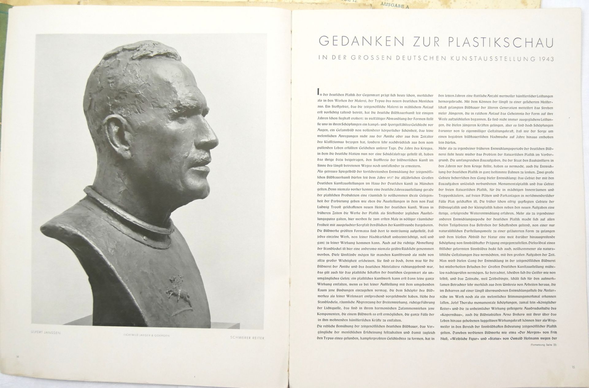 Die Kunst im Deutschen Reich. Ausgabe A: 3. Jg. Folge 4, 1939; 3. Jg. Folge 7, 1939; 3. Jg. Folge - Image 2 of 2