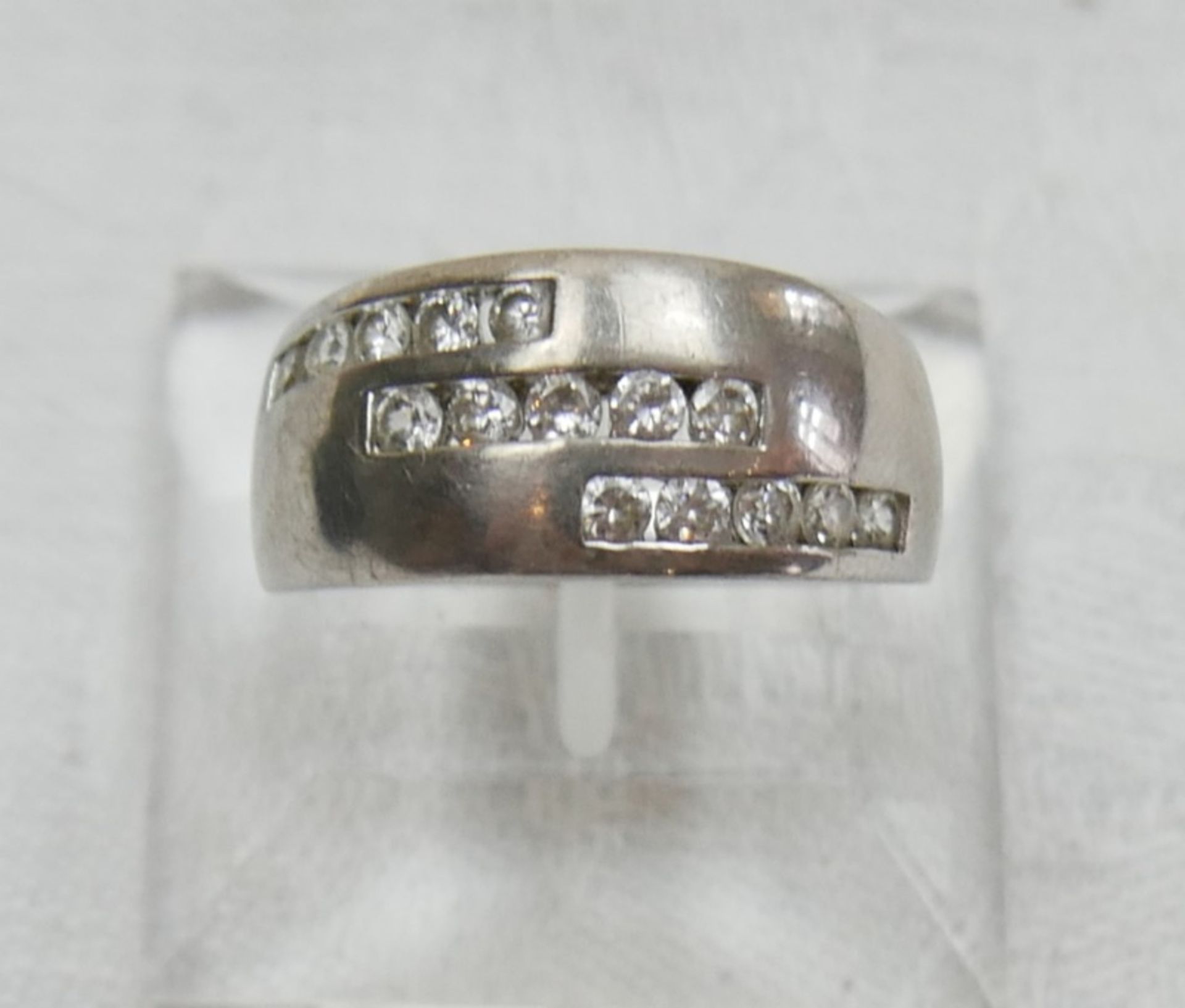 Damenring, 925er Silber, besetzt mit Zirkonia, Ringgröße 64
