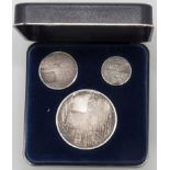 Medaillen - Set Olympische Winterspiele Innsbruck 1976. Silber 1000. Im Etui. Erhaltung: ss.