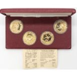 China 1980, Münzen - Set aus 4 x 1 Yuan Olympische Winterspiele Lake Placid". Mit Zertifikat im