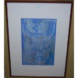 20TH CENTURY SCHOOL, ABSTRACT IN BLUE, WATERCOLOUR, UNSIGNED, 45.5CM X 30.5CM, TOGETHER WITH ANOTHER