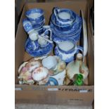 BOX - ASSORTED CERAMICS TO INCLUDE SPODE ITALIAN PATTERN BLUE PRINTED WARES ETC
