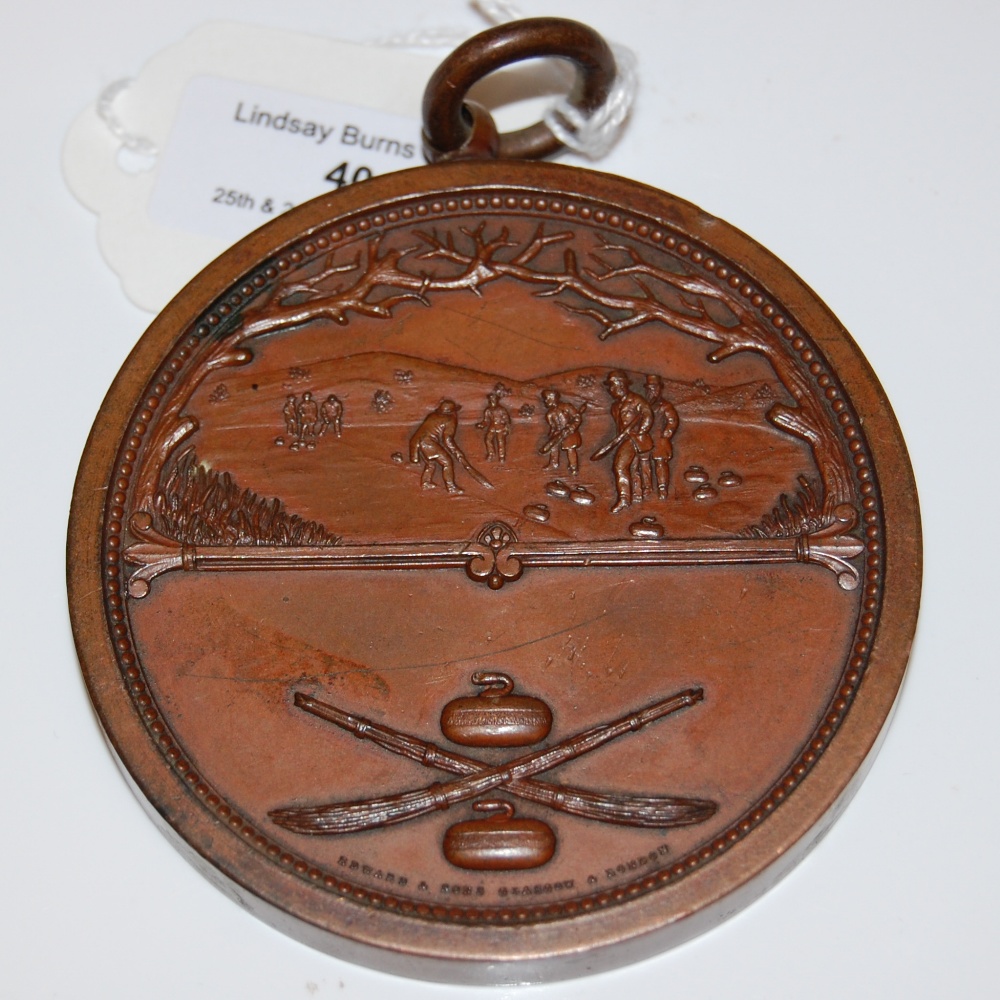 CURLING INTEREST - A BRONZE ROYAL CALEDONIAN CURLING CLUB JUBILEE MEDAL, 1838-1888, EDWARD & SONS - Image 2 of 2