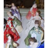 A GROUP OF SIX ROYAL DOULTON FIGURES COMPRISING 'TOP OF THE HILL' HN1834, 'SOIREE' HN2312, '