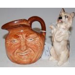 A ROYAL DOULTON CHARACTER JUG 'JOHN BARLEYCORN, OLD LAD', TOGETHER WITH A ROYAL DOULTON MODEL OF A