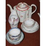 A COLLECTION OF LATE 18TH/ EARLY 19TH CENTURY ENGLISH PORCELAIN TEA WARE, TO INCLUDE TEAPOT AND
