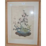 FIVE ORIENTAL WATERCOLOURS ON SILK, EARLY 20TH CENTURY