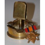 GREAT WAR INTEREST - A 1914-15 STAR INSCRIBED '8560SJT H. SALTER. RIF. BRIG.', TOGETHER WITH A