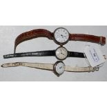 THREE ASSORTED SILVER CASED LADIES WRISTWATCHES