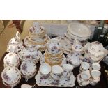 A SPODE VICTORIAN VIOLETS PART TEA, COFFEE AND DINNER SET