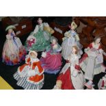 A GROUP OF SEVEN ROYAL DOULTON FIGURES COMPRISING 'ELYSE' HN2474, 'EASTER DAY' HN2039, 'NOELLE'