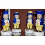 FOUR ASSORTED LATE 19TH/ EARLY 20TH CENTURY PORTLY GENTLEMEN CRUET POTS