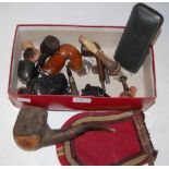 A COLLECTION OF ASSORTED PIPES TO INCLUDE A LEATHER CASED PAIR OF PIPES 'JOHN COTTON, EDINBURGH'