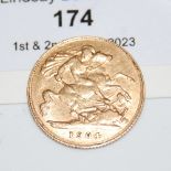 EDWARD VII GOLD HALF SOVEREIGN, DATED 1904