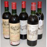 THREE BOTTLES OF CHATEAU CARBONNIEUX, 1973 GRAND VIN DE BORDEAUX, TOGETHER WITH TWO BOTTLES OF