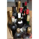 BOX OF ASSORTED SPIRITS TO INCLUDE ONE BOTTLE OF ANTIQUE HINE, ONE BOTTLE OF CHATEAU FOURCAS DUPRE