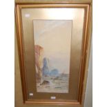 W. H. EARP, 'NEW FILEY', WATERCOLOUR SIGNED LOWER RIGHT, 55CM X 25CM