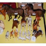 A COLLECTION OF CERAMIC HORSE FIGURES, TO INCLUDE FOUR EXAMPLES BY BESWICK, AND OTHERS
