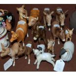 FOURTEEN ASSORTED ANIMAL FIGURES, MAINLY BESWICK