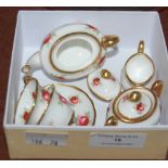 A MINIATURE HAMMERSLEY & CO. ROSE DECORATED TEA SET FOR TWO