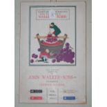 A VINTAGE PRINTED ADVERTISING SIGN FOR JOHN WALKER & SONS LTD (JOHNNIE WALKER) KILMARNOCK, WALKERS