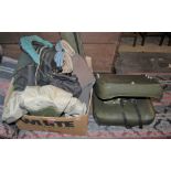 BOX - FISHING RELATED ITEMS TO INCLUDE BOAT SEAT, BOOTS, WADERS, FISHING TENT, GLOVES, BUOYANCY
