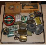 BOX - ASSORTED VINTAGE GRAMOPHONE ACCESSORIES, PICK-UP NEEDLES IN VARIOUS TINS, HMV, SPEED TESTER,
