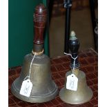 TWO VINTAGE SCHOOL BELLS