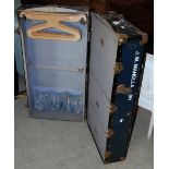 A VINTAGE DOMINION STEAMER TRUNK, BEARING INITIALS 'DHT'