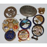 FOUR ASSORTED VINTAGE CURLING BADGES - DUNDEE LADIES, NEWPORT CURLING CLUB, CUPAR DISTRICT CURLING