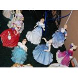 A GROUP OF EIGHT ROYAL DOULTON LADY FIGURINES COMPRISING 'ALEXANDRA' HN3286, 'SUMMER TIME'