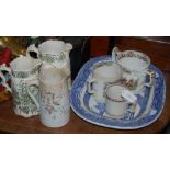 A COLLECTION OF 19TH CENTURY TRANSFER PRINTED POTTERY TO INCLUDE BLUE AND WHITE WILLOW PATTERN