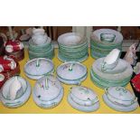 AN EXTENSIVE HAND-PAINTED MARY ROGER PART DINNER SET ON ROYAL DOULTON/ CRESCENT AND OTHER BLANKS,