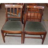 SIX DINING CHAIRS COMPRISING THREE ROSEWOOD BALLOON-BACK CHAIRS, A PAIR OF MAHOGANY CHAIRS WITH