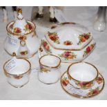 A ROYAL ALBERT OLD COUNTRY ROSES MINIATURE PART TEA SET, TOGETHER WITH A ROYAL ALBERT OLD COUNTRY